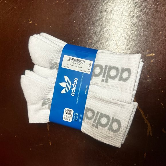 Adidas Mens White Breathable Stretch Comfort Sole 6 Pairs Crew Sock Size 6-12 - Picture 2 of 2